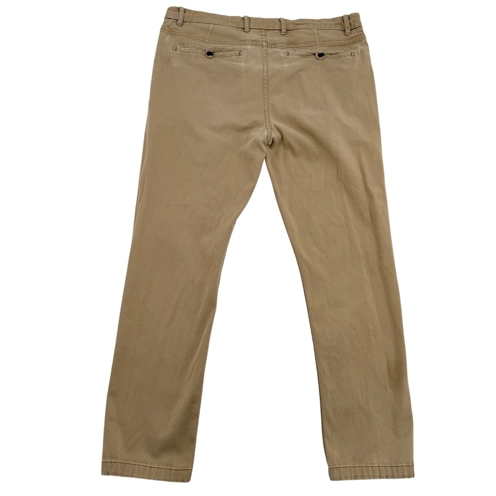 Matchstick Argus Men 36x28.5 Khaki Chino Pants Tan Cotton Stretch Straight Leg - Picture 4 of 8